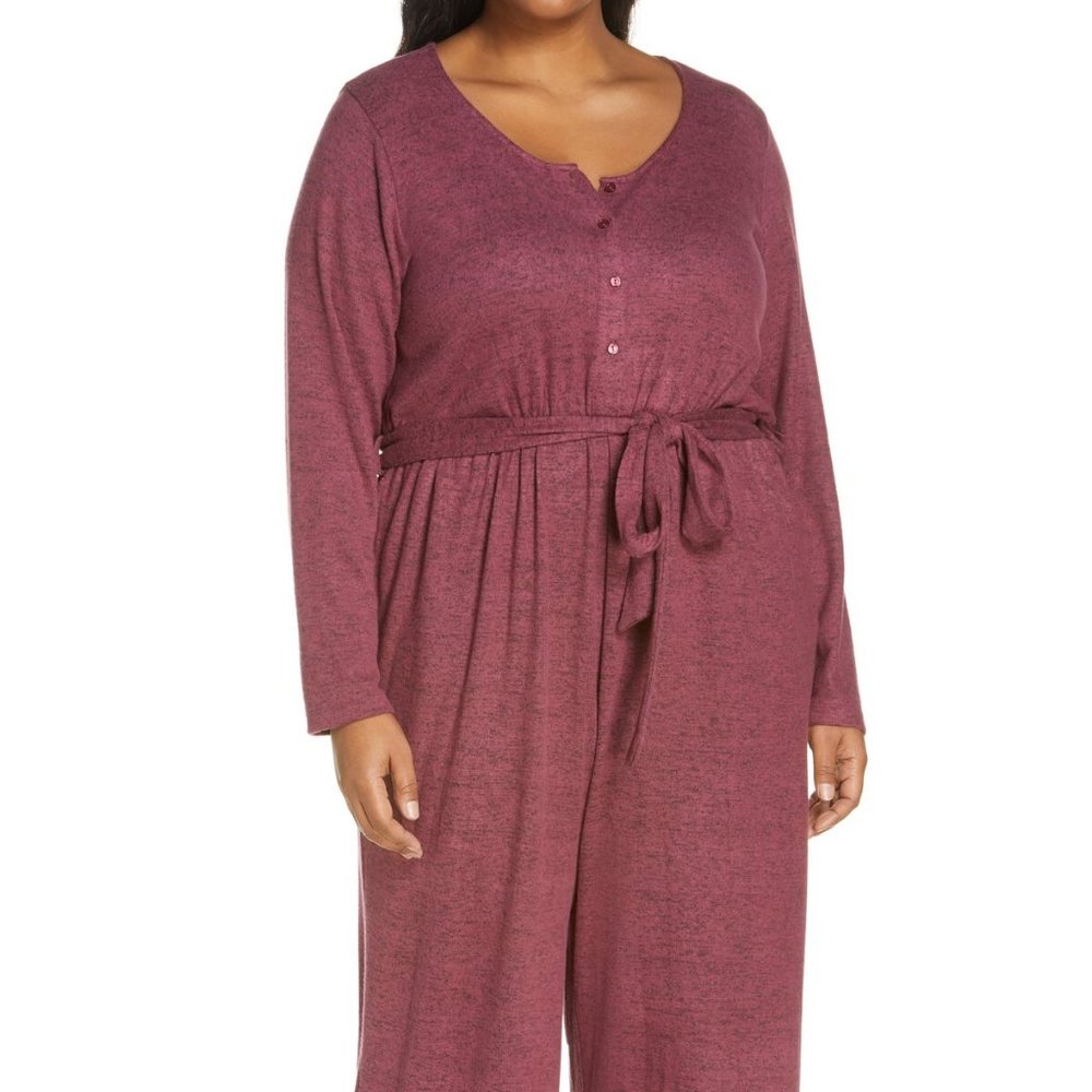 NWOT, Brushed Tie Waist Sweater Jumpsuit BOBEAU